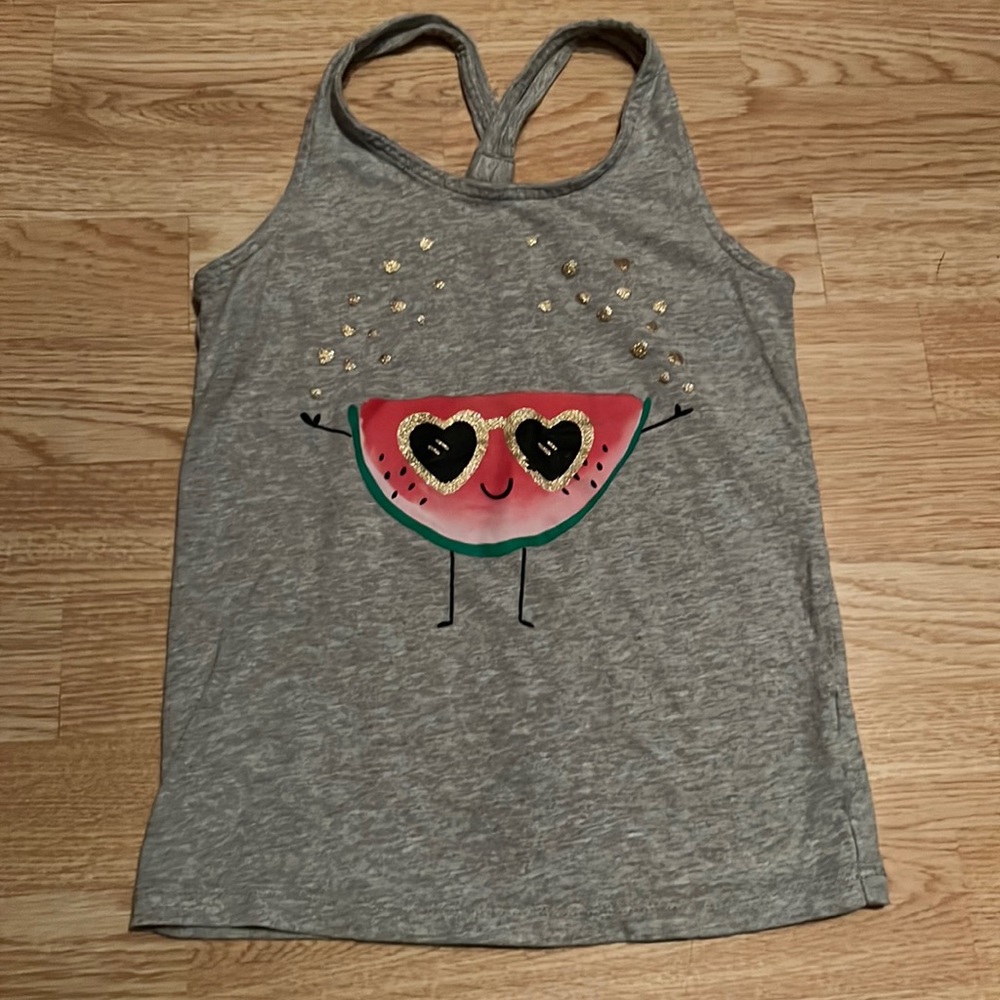 Carters Grey Watermelon Racerback Tank Size 8